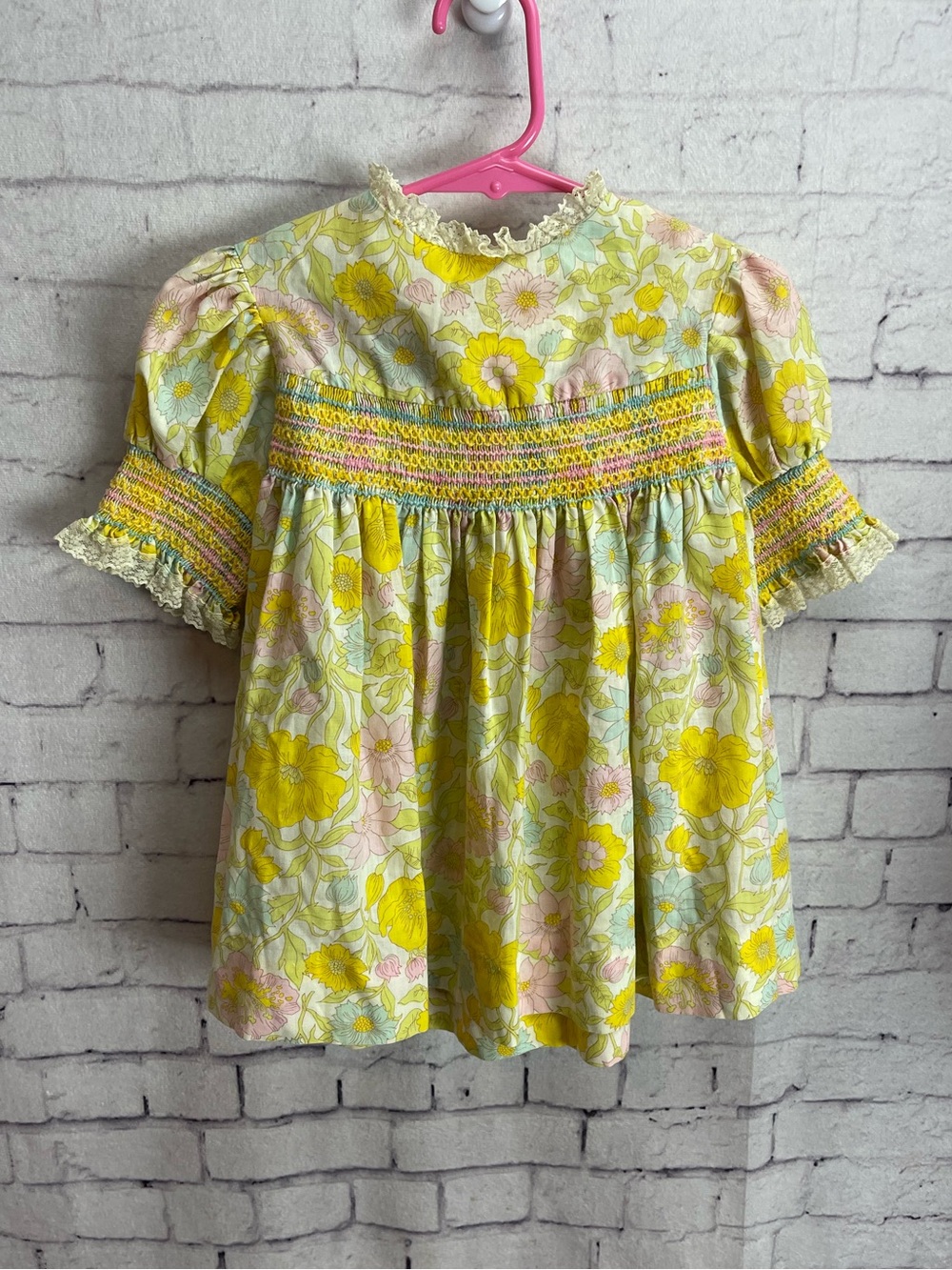 Sears Vintage toddler dress floral smocked dress size 3